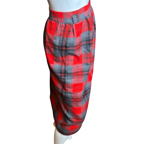 Vintage Surrey Classics Plaid Skirt Wool Red - Picture 4 of 13
